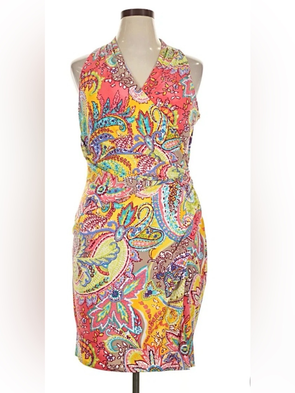 Ralph Lauren Coral Multi Paisley Midi Dress
Sz 8 EUC